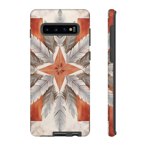 Silver Feather Compass - Impact Resistant Phone Case